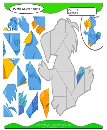 Puzzle Kes Yapıştır Çalışma Sayfaları
